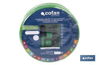 Kit de mangueira Flexolátex Traslúcido | Diferentes medidas e diâmetros | Com Acessórios - Cofan