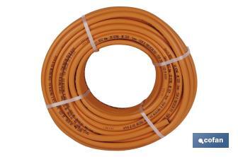 Rouleau de Tube de Gaz Butane Flexible | Disponible en couleur orange | Dimensions : 8 mm x 60 m - Cofan