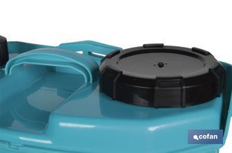 Backpack sprayer | Manual and electric operation | 16-litre capacity | 12V Li-Ion battery | 60cm wand | 4 nozzles | Padded straps - Cofan