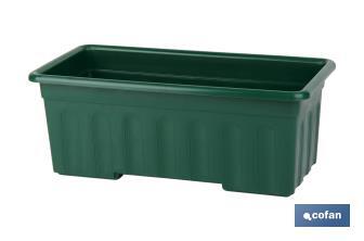 Green rectangular plant pot | Azahar Model | Available in several sizes | Polypropylene - Cofan