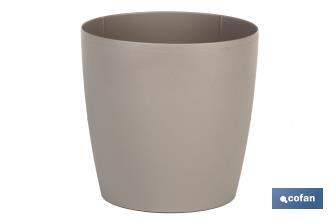 Pot de fleurs rond en polypropylène | Spécial pour les plantes et les fleurs | Parfait pour placer en extérieur ou en intérieur - Cofan