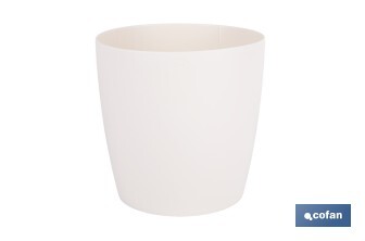Pot de fleurs rond en polypropylène | Spécial pour les plantes et les fleurs | Parfait pour placer en extérieur ou en intérieur - Cofan