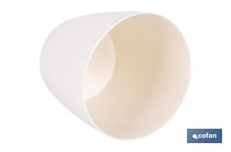 Pot de fleurs rond en polypropylène | Spécial pour les plantes et les fleurs | Parfait pour placer en extérieur ou en intérieur - Cofan