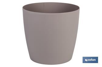 Pot de fleurs rond en polypropylène | Spécial pour les plantes et les fleurs | Parfait pour placer en extérieur ou en intérieur - Cofan