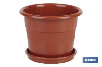 Round plant pot with tray | Special for plants and flowers | Perfect for indoor or outdoor use - Cofan