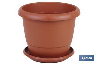 Round plant pot with tray | Special for plants and flowers | Perfect for indoor or outdoor use - Cofan