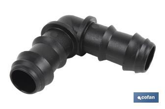 Elbow hose connector for drip irrigation | Recommended use for gardening and agricultural sectors - Cofan