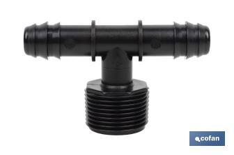 Branch tee hose connector | Thread: 3/4" | Essential irrigation accessory for any drip irrigation system installation - Cofan