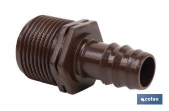 Thread pipe connector | Suitable for drip or sprinkling irrigation system | Thread: 3/4" - Cofan