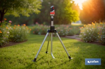 Irrigatore 4 posizioni | Con treppiedi telescopico | Ideale per l'irrigazione di giardini ed erba | Copertura e ottimizzazione - Cofan