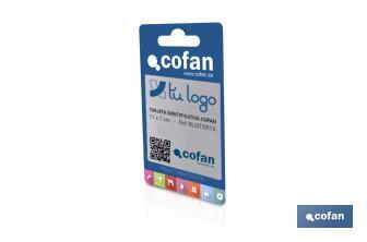 Blíster de cartón para identificar el producto en exposición - Cofan