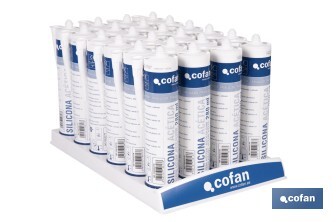 Expositor para 24 cartuchos de silicona | Ofrece una presentación ordenada y profesional de los cartuchos de silicona - Cofan