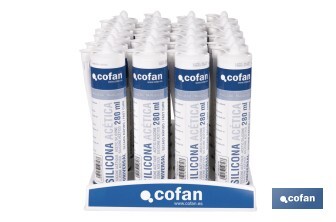 Expositor para 24 cartuchos de silicona | Ofrece una presentación ordenada y profesional de los cartuchos de silicona - Cofan