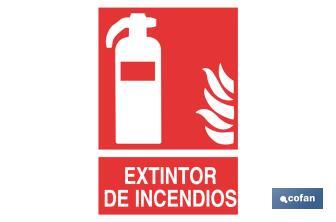 Extintor de incendios Pictograma + Texto - Cofan