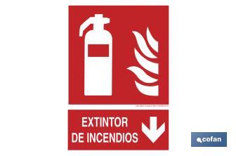 Extintor de incendios Pictograma + Texto - Cofan