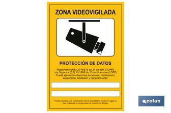 Señal de videovigilancia. El diseño de la señal puede variar, pero en ningún caso se variará el significado de la misma. - Cofan