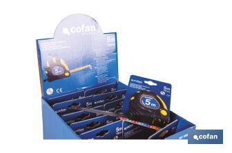 Expositor para flexómetros magnéticos de Cofan | Incluyen los flexómetros | Varias medidas y capacidades - Cofan