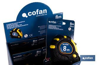 Expositor para flexómetros magnéticos de Cofan | Incluyen los flexómetros | Varias medidas y capacidades - Cofan
