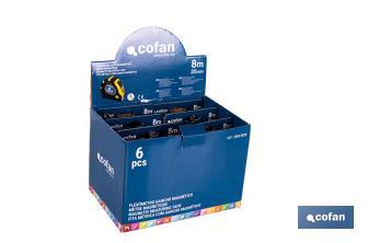 Expositor para flexómetros magnéticos de Cofan | Incluyen los flexómetros | Varias medidas y capacidades - Cofan