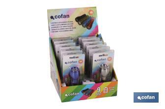 Expositor 12 uds Linterna 9 LED COLORES - Cofan