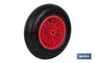 Wheelbarrow wheel with bearing | Manufactured with pneumatic ABS tyre | For loads up to 140kg - Cofan