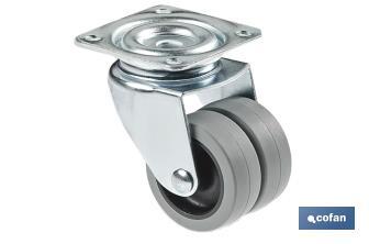 Roda Dupla com Placa Ø50mm - Cofan