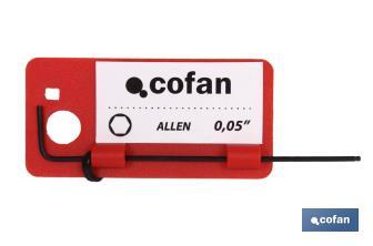Clé hexagonale en forme de boule | Clé Allen en pouces | Dimensions de 0,05" à 3/8" - Cofan