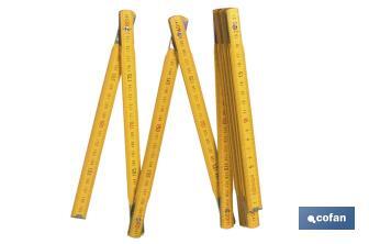 Wooden folding ruler | Ruler for carpentry sector | Maximum length of 2 metres - Cofan