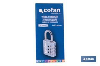Aluquete de combinação modificável | Com 3 dígitos | Aluquete de segurança para uso diario - Cofan