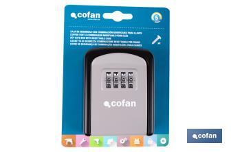 Boîtier de sécurité pour clés | Combinaison de 4 chiffres modifiable - Cofan