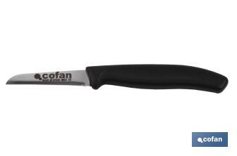 Couteau de Cueillette | Pack de 12 Unités | Modèle Bec de Canard | Dimensions de la Lame 6,5 cm | Manche de Couleur Noire - Cofan
