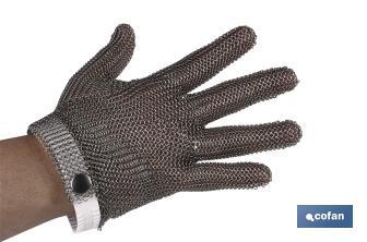 Cut-resistant glove | Stainless-steel mesh | Metal glove for safety work | Sizes: M, L and XL - Cofan