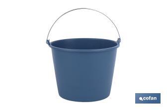 Balde de plástico | Com asa de metal | Capacidade 6, 8, 12 ou 16 L | Cor Azul | Balde doméstico multiusos - Cofan