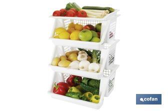 3-tier vegetable rack | White | Size: 62 x 39 x 32cm - Cofan