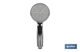 Hand-held shower head | Chrome plating | 3 Spray modes | Size: 22 x 10cm - Cofan