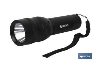 Aluminium torch, 3 Led, 3 functions, 3,7 x 15cm - Cofan