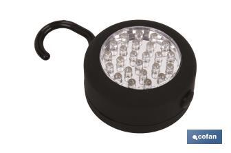 GAMBIARRA 24 LED REDONDA IMAN/GANCHO - Cofan