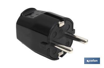 Two-Pole Schuko Plug | 16A - 250V | Black - Cofan