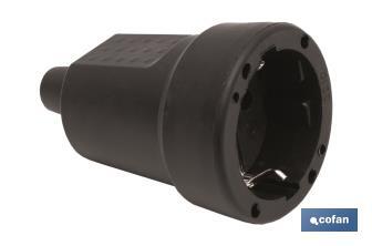 Rubber contact rubber coupling | 16A - 250V | Black - Cofan