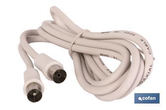 TV aerial extension cable | With Male & Female Connectors | Cable length of 1.5 and 2.5 metres - Cofan