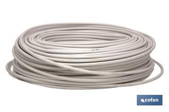 TV aerial coaxial cable Roll | 75 Ohm | White | 100 metres in length - Cofan