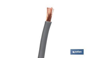 Rollo Cable Eléctrico H07V-K de 100 m | Sección de cable de varias medidas | Color: Gris - Cofan