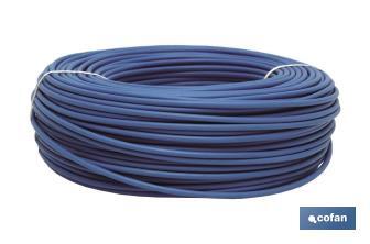 Rouleau de Câble Électrique de 100 m | H07V-K | Section 1 x 6 mm2 | Couleur Bleue - Cofan
