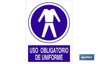 Uso obrigatório de uniforme. O desenho do sinal pode variar, mas em nenhum caso o seu significado será alterado. - Cofan