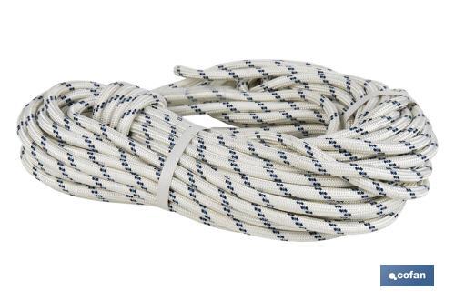 Corde Solide 25 M Diamètre 6 Mm En Coton Avec 4 Mousquetons Métal - Parfaite Pour Mât Drapeau, Linge, Jardin & Camping
