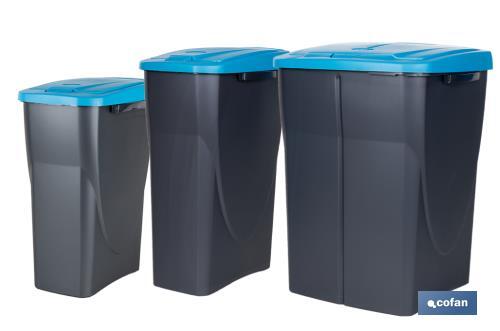 Poubelle Bleue Recyclage Papier Et Carton - 15L 25L Ou 45L - Modulaire Avec Couvercle