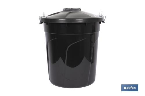 Poubelle Plastique 7 Litres Avec Couvercle Et Poignées Métalliques - 30,2x23x23 Cm, Noir - Pour Cuisine, Salle De Bain