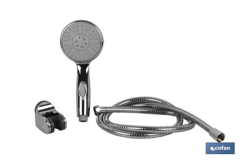 Kit Tuyau De Douche Flexible 175-200cm + Support Mural Réglable Chromé - Acier Inox 304 Et Laiton - Filetage 1/2"