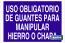Uso obligatorio de guantes para manipular hierro o chapa - Cofan