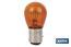 Double contact light bulb of 12V | Offset pins | BAZ15 bulb cap type | P21/5W cap | Available in amber - Cofan